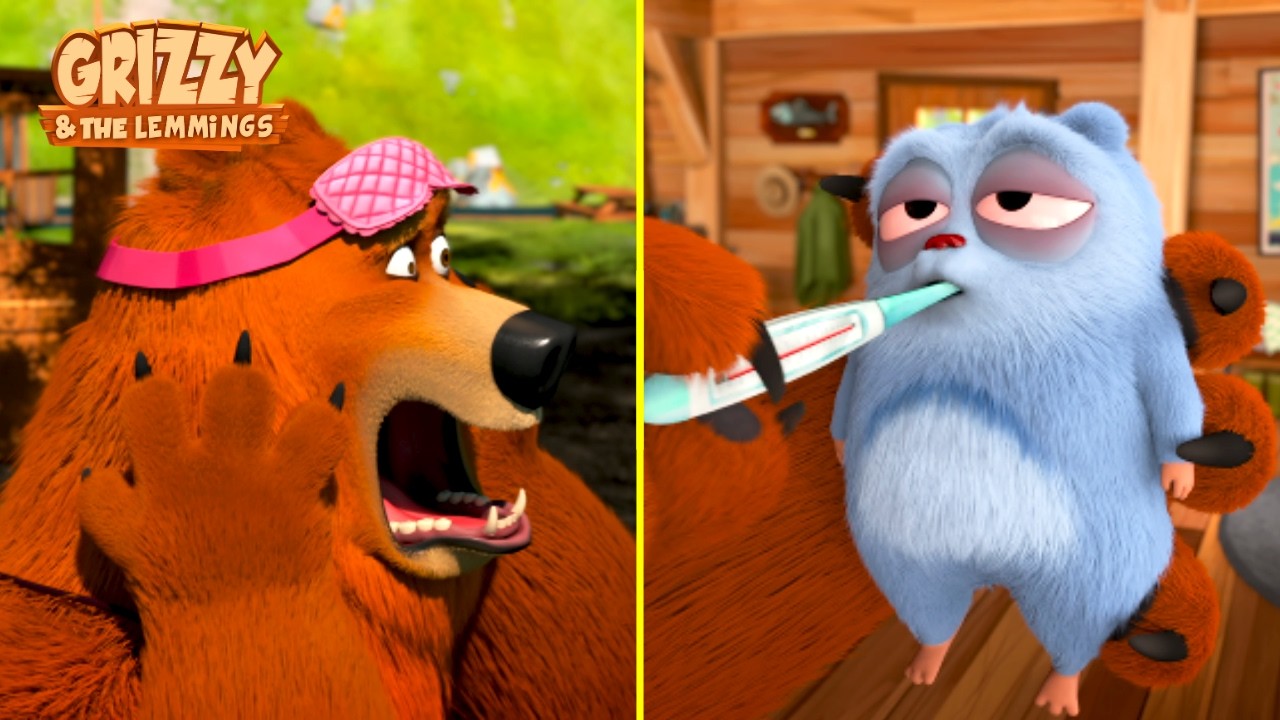 Sick But Energetic | Grizzy & the lemmings | 🐻🐹 Cartoon for Kids
