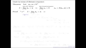 Limit in terms of distance sequence, I