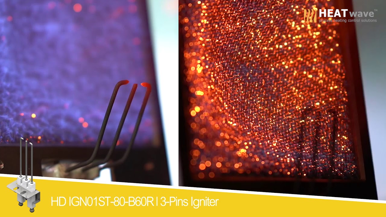 HEATWAVE HD IGN01ST-80-B60R V02B l เขี้ยวสปาร์ค แท่งสปาร์คสามแกน ตรงสั้น สำหรับหัวเตาอินฟาเรด