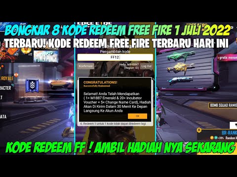 BONGKAR 8 KODE REDEEM FF‼️KODE REDEEM FREE FIRE TERBARU 1 JULI 2022 || BERHADIAH SG 2 EMERALD