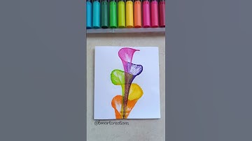 DIY Thread Art 🌈/ String pull Art 😍💕 #shorts #watercolor #threadart #shortsvideo #painting #canvas