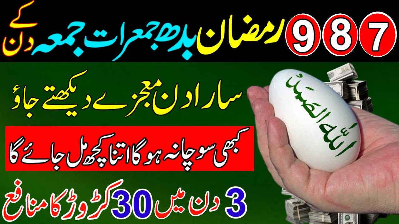 7 8 9 Ramzan Ka Zabardast Wazifa | Budh Jumerat Jumma | Surah Ikhlas + Allah Hu Samad Har Hajat Puri