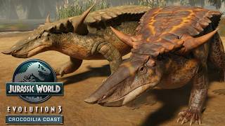 Desmatosuchus vs Postosuchus - JWE 3 Crocodilia Coast (4K 60FPS) @worldofdinosaurs1