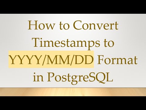 How to Convert Timestamps to YYYY/MM/DD Format in PostgreSQL