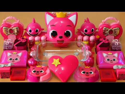 Mixing”<strong>Hot</strong> Pink” Eyeshadow and Makeup,parts,glitter Into <strong>Slime</strong>!Satisfying <strong>Slime</strong> Video!★ASMR★