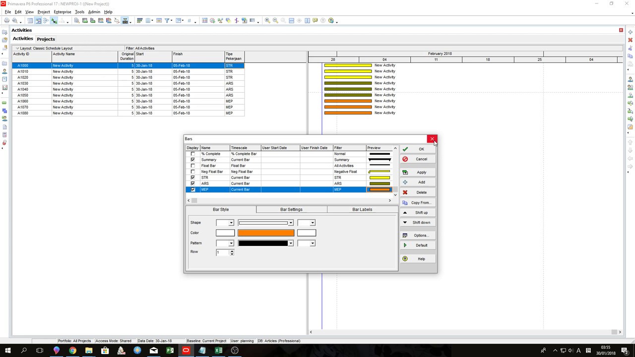Primavera P6 Tips : Non-typical Color Formatting (bahasa) - YouTube