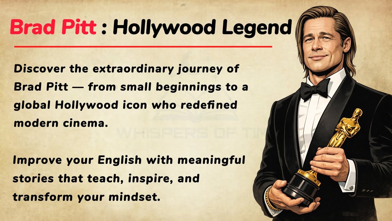 Brad Pitt's Inspiring Story | Learn English Through Story | English Listening Practice✅