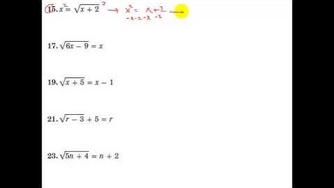 Glencoe Algebra 1 - 10.4 - Solving Equations with Radicals