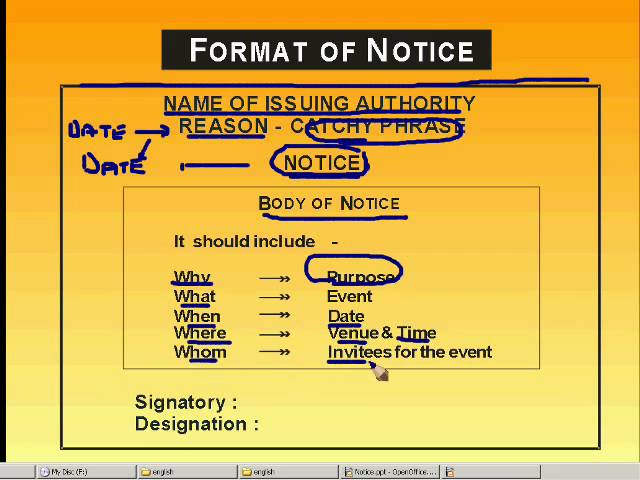 how to write a notice