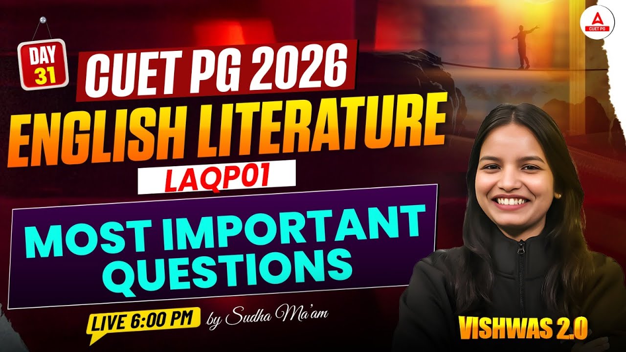 CUET PG 2026 MA English Literature | Most Important Questions | (LAQP01 ...