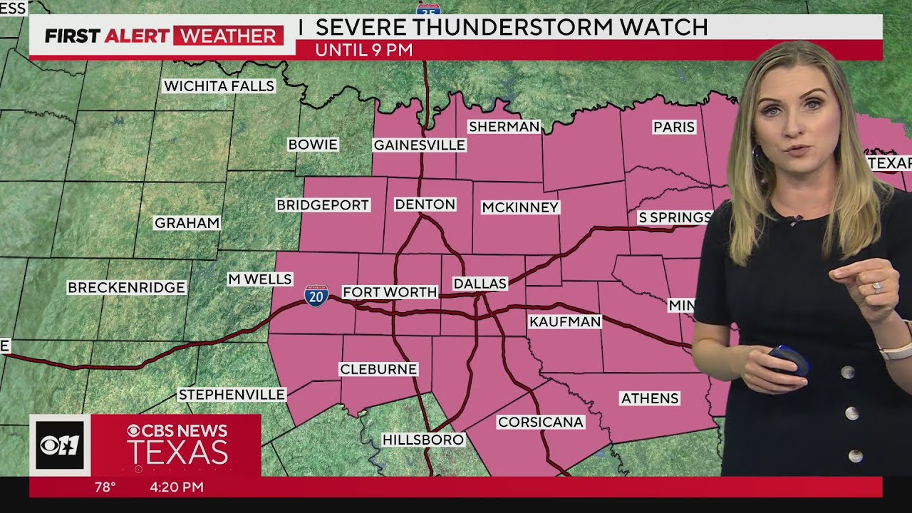 Severe Thunderstorm Watch issued across North Texas until 9 p.m. - YouTube