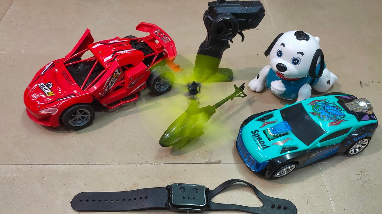 UNBOXING WATCH CONTROL HELICOPTER,RC CAR,RC OPEN DOOR CAR,RACING TALEAM CAR,DOG CRAWL