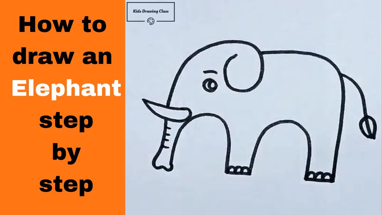 How to draw an Elephant step by step | අලියෙක් පියවරෙන් පියවර අදින ...