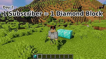 Putting 1 Diamond Block For Every Subscriber I Get! - Day 2