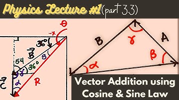 Physics Lecture #1 (Part 3.2): Answer to Problem #3 Vectors Addition using Cosine and Sine Law