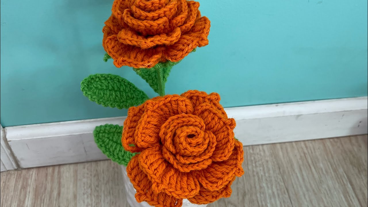 Rosa 🌹 paso a paso en una solo pieza hermosa 🥰🧶
