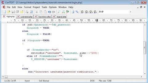 PHP Tutorials   Remember me  style Login System using Cookies and Sessions Part 4