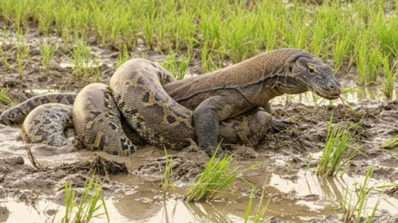Komodo Dragon vs Giant Snake – Swamp Showdown - YouTube