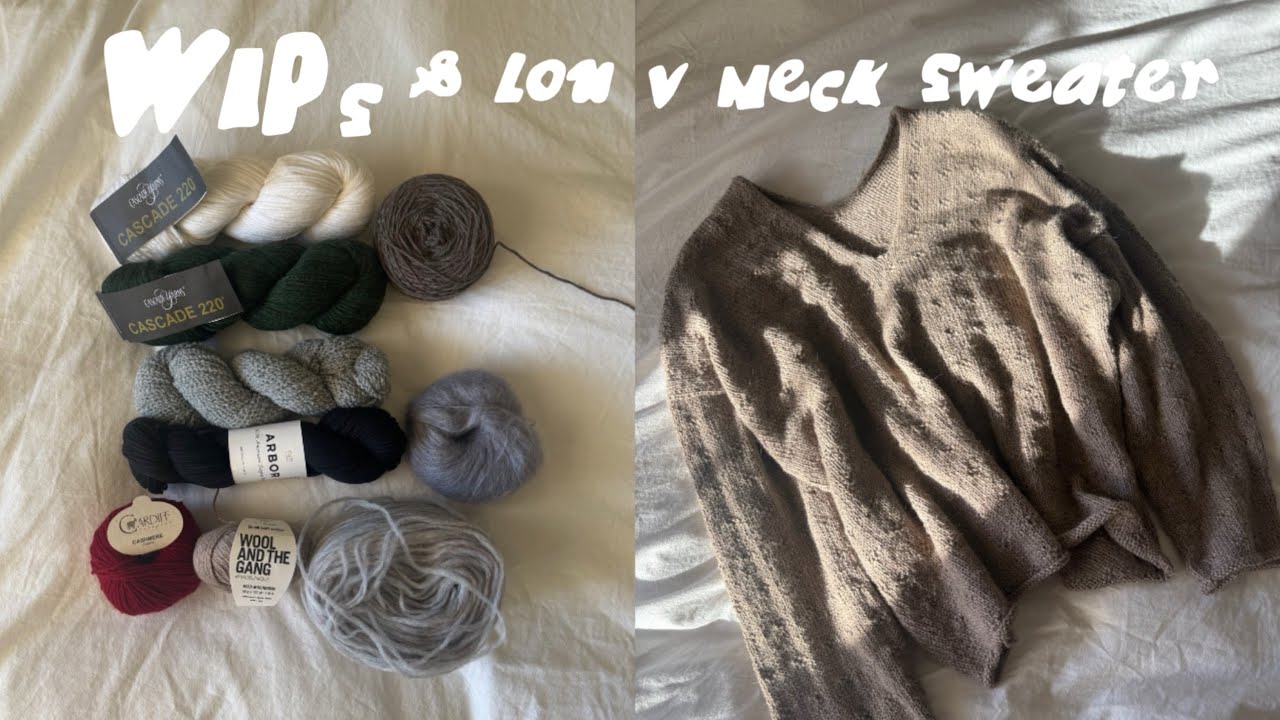 방구석 뜨개 리트릿 | 루 브이넥 스웨터 & 문어발 뜨개로그