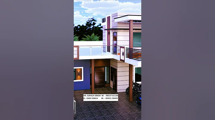 The Dream house designer, modern design 35ft X 60ft house design exterior view with garage awesome3d