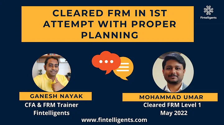 Cleared FRM L1 in 1st Attempt with Proper Planning | Mohammad U | FRM Prep | WhatsApp +91 9819137880