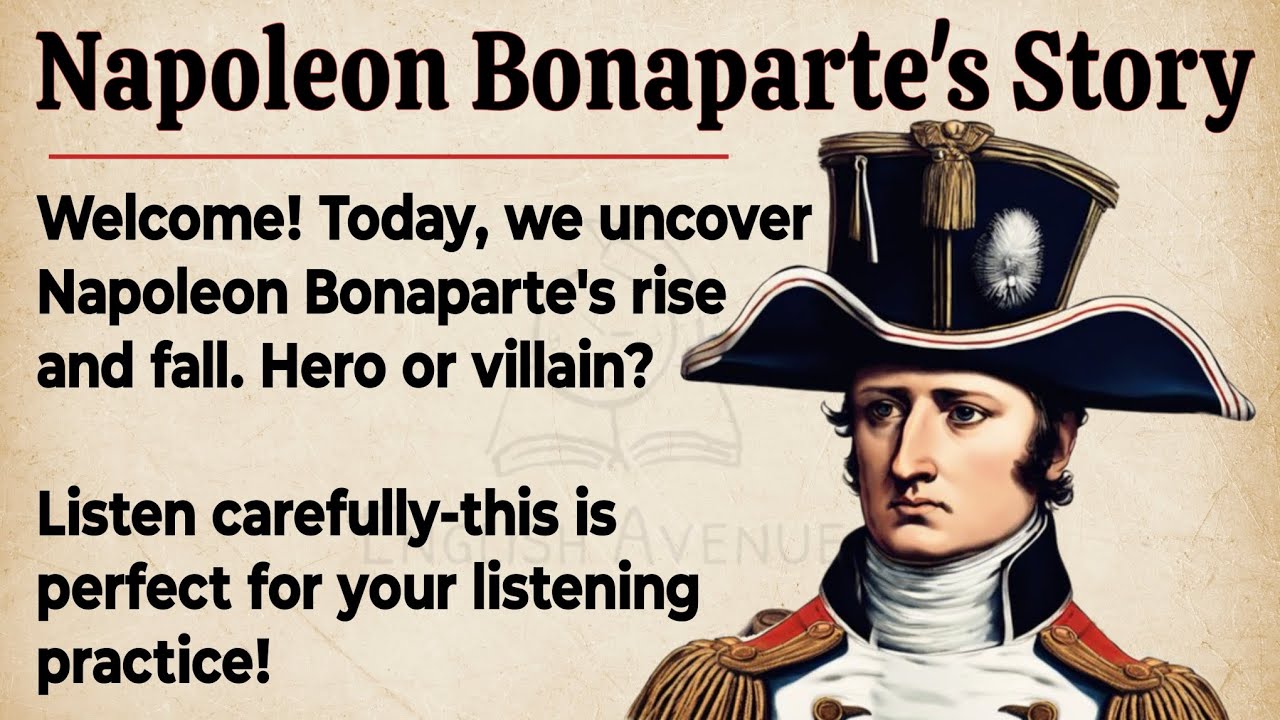 Outline Video Napoleon Bonaparte's Story || Learn English Through Story🔥 Level 2 || English Listening Practice ✅