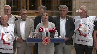 Emek Partisi milletvekilleri üretici köylüler ile TBMM Basın Kapı önünde açıklama yapıyor #Canlı