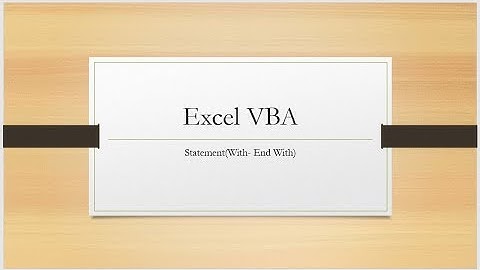 With -end with satement  in Excel Macro