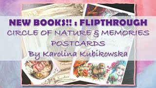 NEW BOOKS! FLIP THROUGH|Circle of Nature & Memories Postcards by Karolina Kubikowska |Adult Coloring