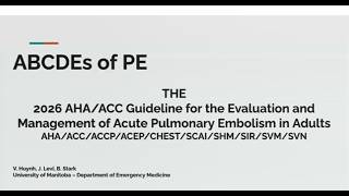 Grand Rounds Emergency Medicine: ABCDEs of PE & Vertigo Diagnosis and Management (5/5/26)