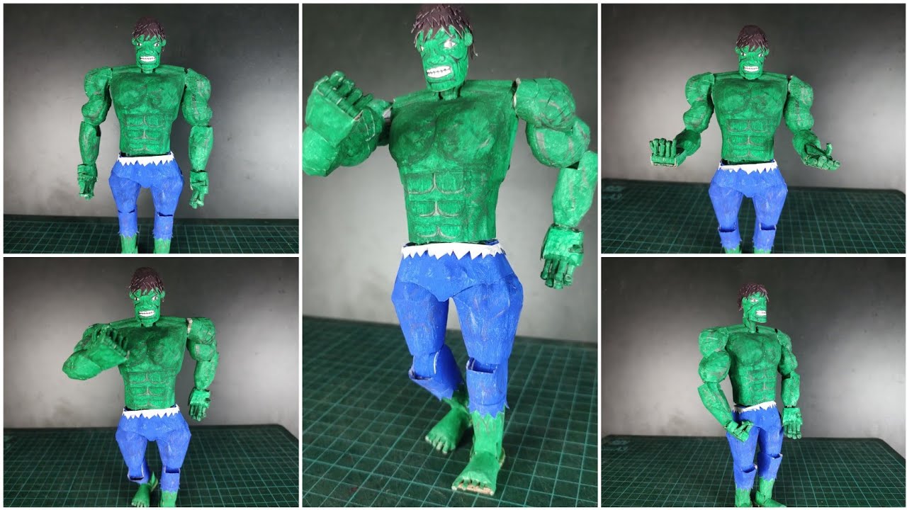 Hulk action figure | Paper action figure | Hulk out of paper - YouTube
