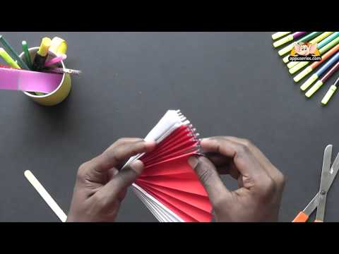 How to make a Chinese Fan - Arts & Crafts in Gujarati