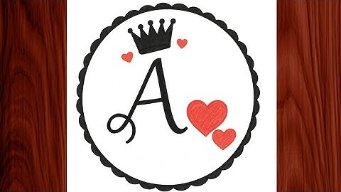 "A Letter Art Drawing with Crown & Hearts | Easy A Initial Logo Design for Beginners"