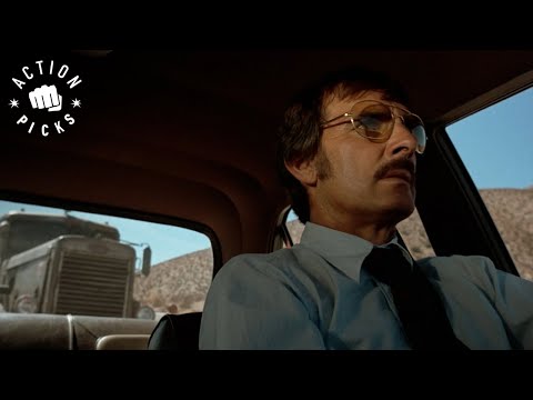 Crazy Truck Tries to Run David off the Road | Duel