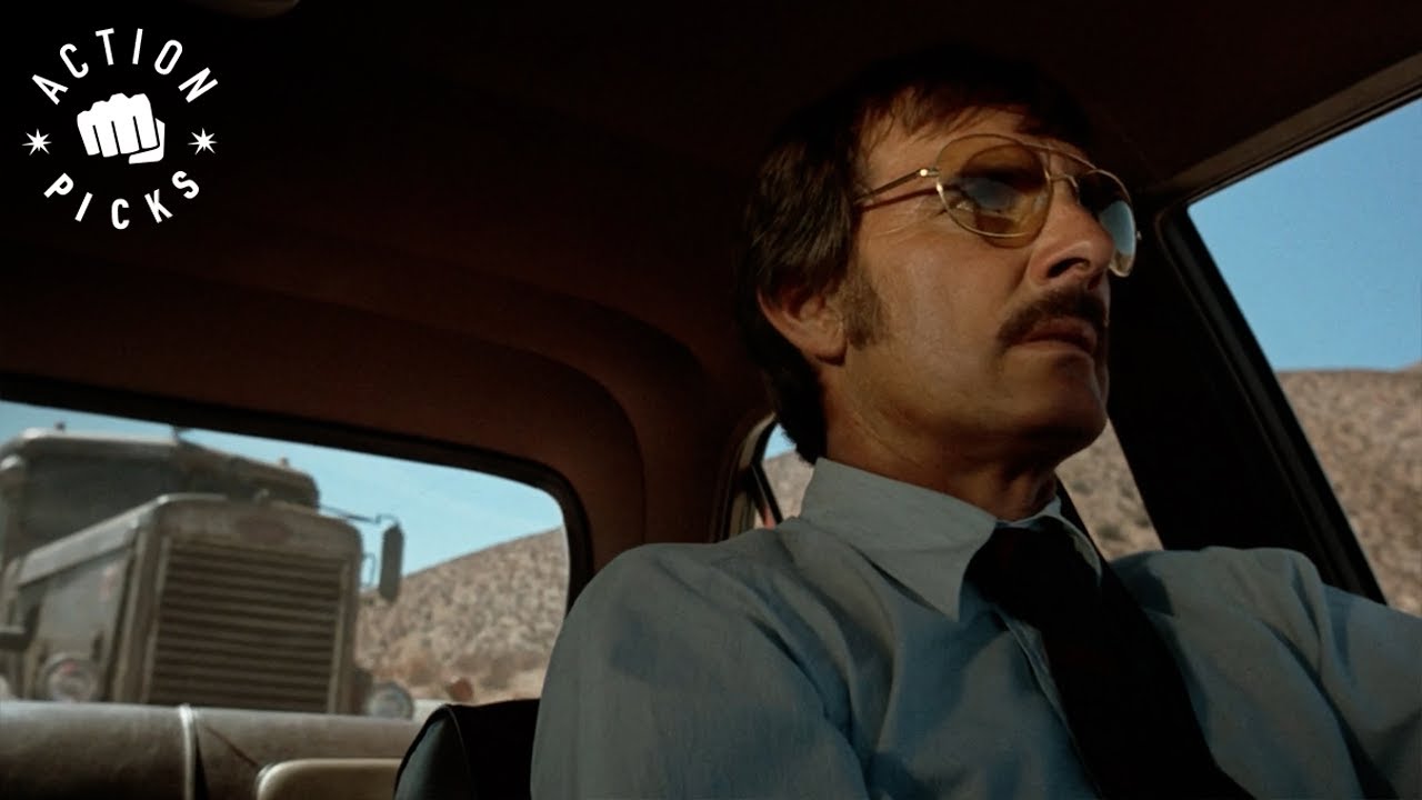 Crazy Truck Tries to Run David off the Road | Duel