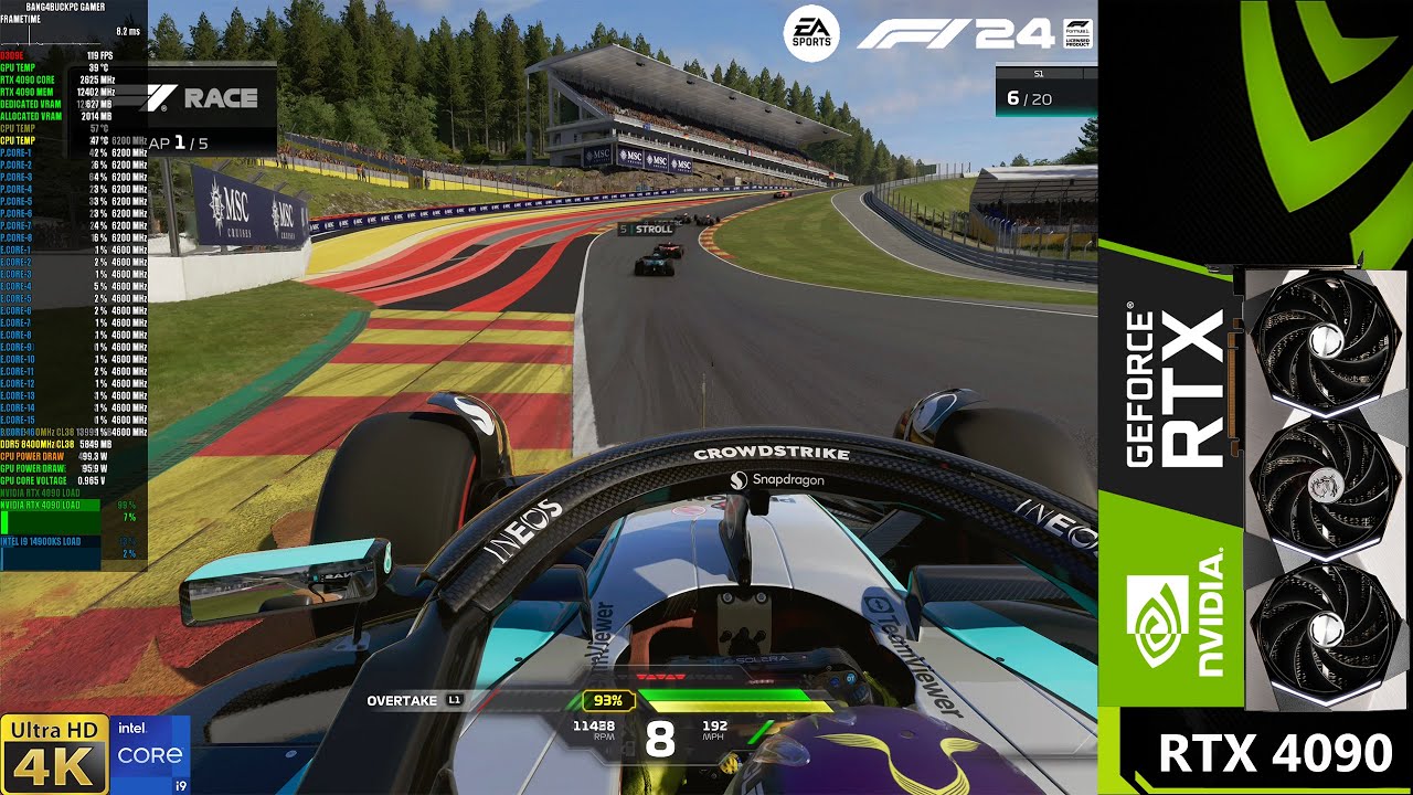 F1 24 Ultra High Settings, Ray Tracing DLAA + FG 4K | RTX 4090 | i9 ...