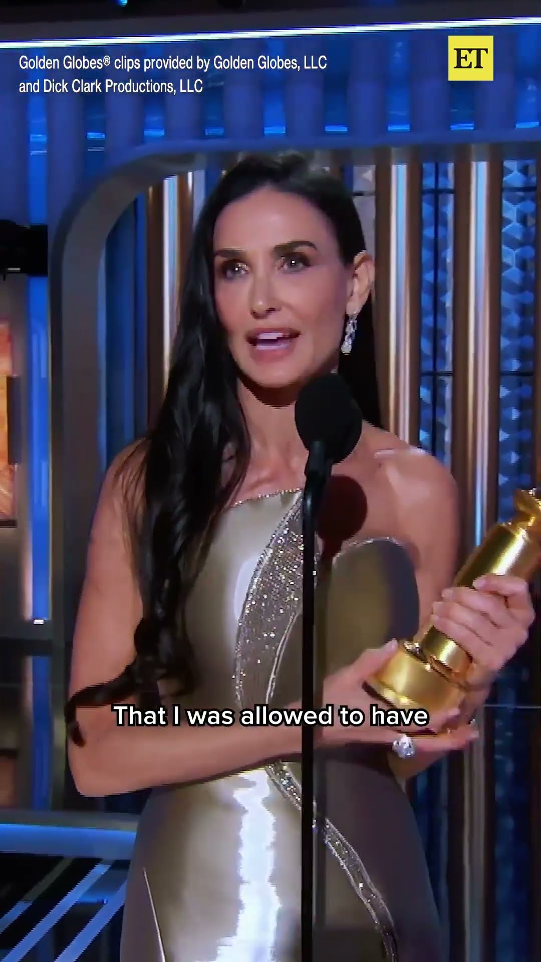 Demi Moore Delivers Empowering Speech After First-Ever Acting Award at #GoldenGlobes #shorts