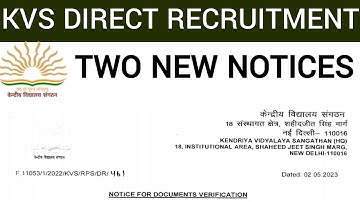 KVS LIST OF DOCUMENTS FOR VERIFICATION NEW TWO NOTICES ON 2 MAY 2023 II CHECK LIST OF DOCUMENTS KVS