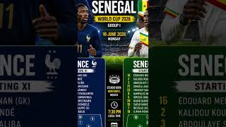 France 🇫🇷 vs Senegal 🇸🇳 Starting XI World Cup 2026 Group 🔥⚽ #fifa2026 #france #senegal #sportsnews