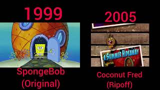 Spongebob Squarepants Vs Coconut Fred - Intro Original X Ripoff 1999 Vs 2005