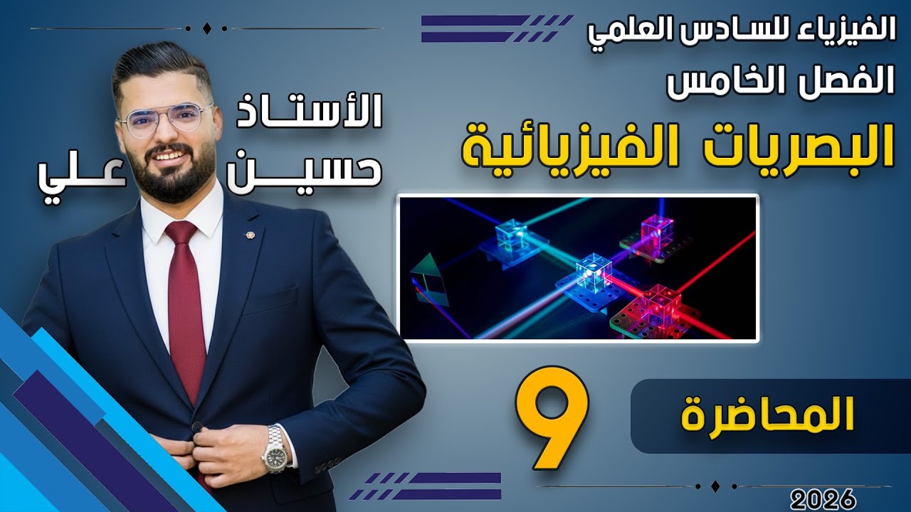 فيزياء السادس العلمي | الفصل الخامس _ المحاضرة 9| لاستقطاب (ليش الضوء يختار اتجاه واحد )👍😎