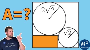 2 circles in a Square  What is the area of the rectangle? | Minute Math #geometry