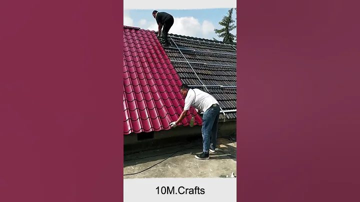 Resin roof tile installation process #construction #goodtools #smartwork #craft #viral #short