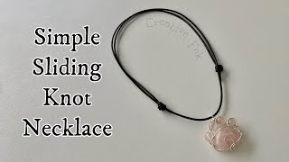 Adjustable sliding knot necklace. Simple step by step video