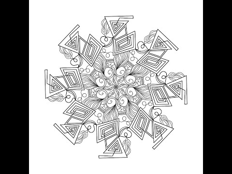 Procreate hand drawn digital mandala from colouring book - 20 meditative mandalas (14)