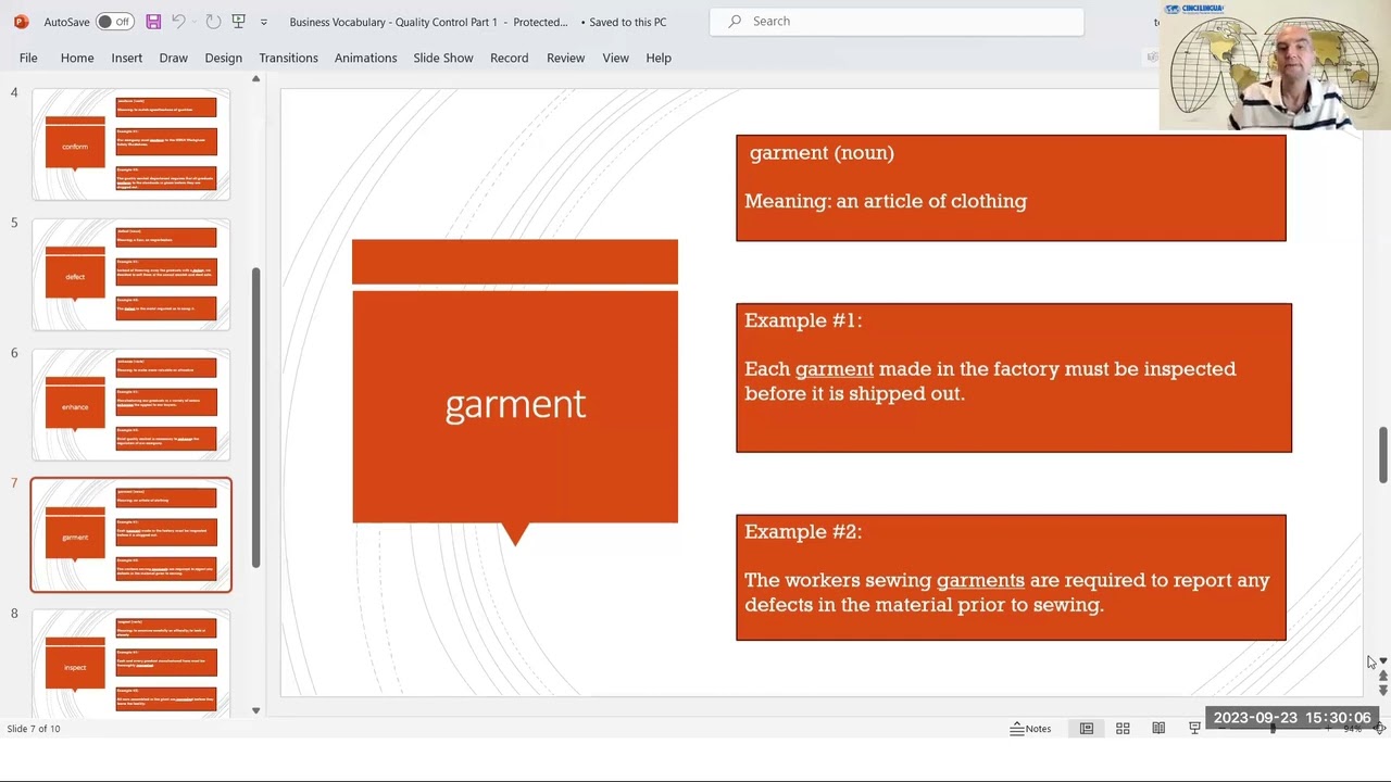 Business English - Quality Control Lesson - Part 1