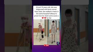 10-Year-Old Bone Cancer Survivor Returns to Hospital in Heels 💖 | Incredible Journey"#viral
