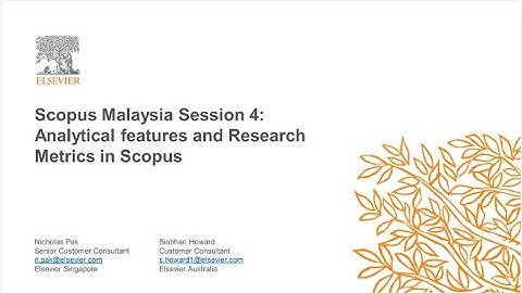 Scopus: Analytical features and Research Metrics
