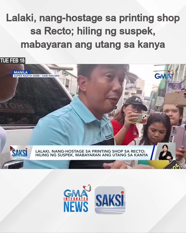 Lalaki, nang-hostage sa printing shop sa Recto; hiling ng suspek, mabayaran ang utang sa... | Saksi