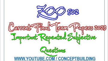 Zoo502 vu Current Past Paper Important Repeated Questions